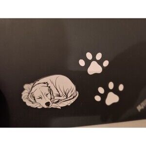 Dog Sleeping Sticker Decal Waterproof Paw Prints Puppy (Pack of 3)